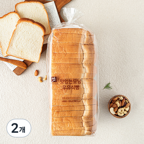 아워홈 맛있는 모닝 우유식빵, 720g, 2개