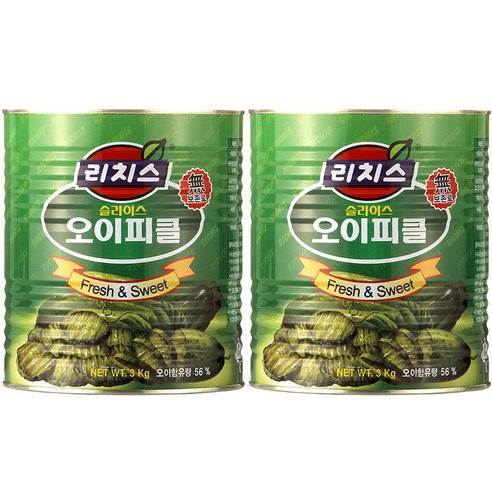 동서 리치스 슬라이스 오이피클, 3kg, 2개