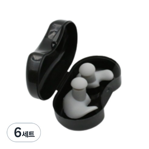 스타리움 실리콘 이어플러그 귀마개 + 케이스 세트 그레이, 6개, 1쌍
