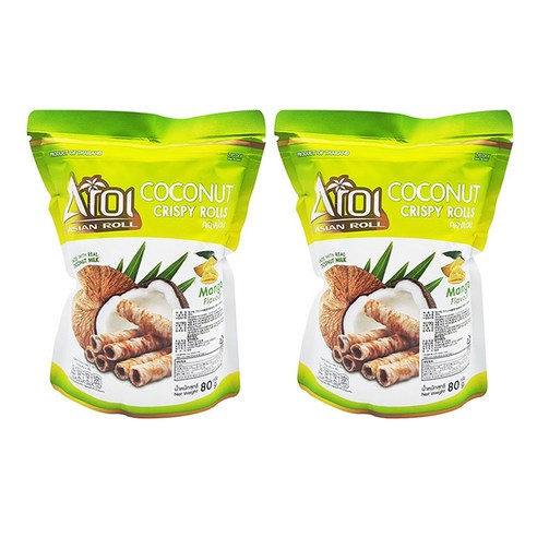 아로이 코코넛롤 크리스피롤 망고향, 80g, 2개