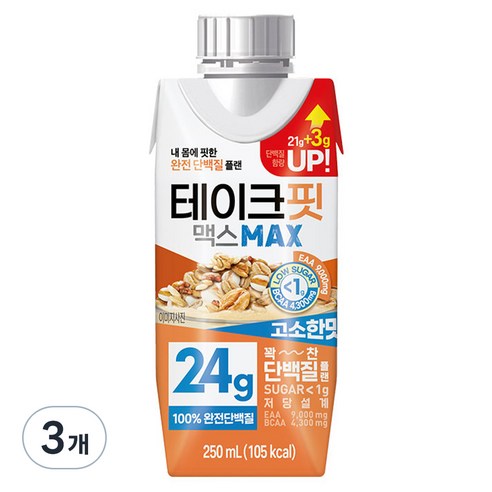 테이크핏 맥스 고소한맛 드링크믹스 RTD, 250ml, 3개