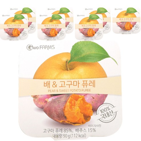 가보팜스 무첨가 배 고구마 퓨레 90g, 배 + 고구마 혼합..., 90g, 8개