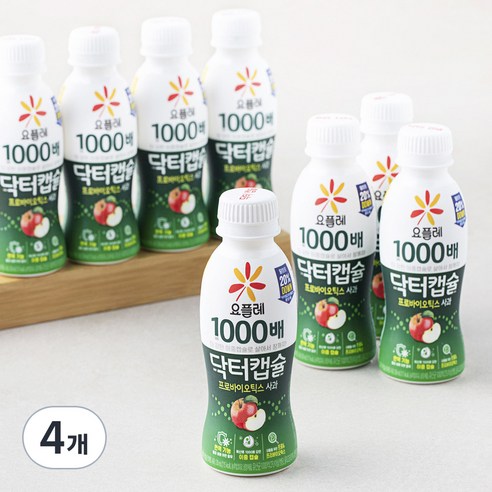 요플레 1000배 닥터캡슐 사과 요구르트, 130ml, 8개입, 4개