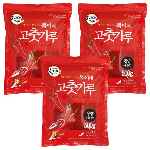 복이네먹거리 청양 고춧가루 김치용, 500g, 3개