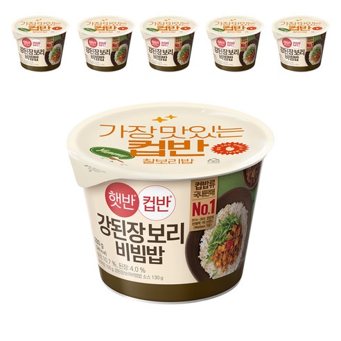 햇반컵반 강된장 보리 비빔밥, 280g, 6개