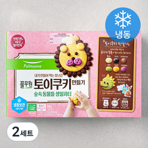 풀무원 토이쿠키 만들기 숲속 동물들 생일파티 (냉동), 50g, 6개입, 2세트