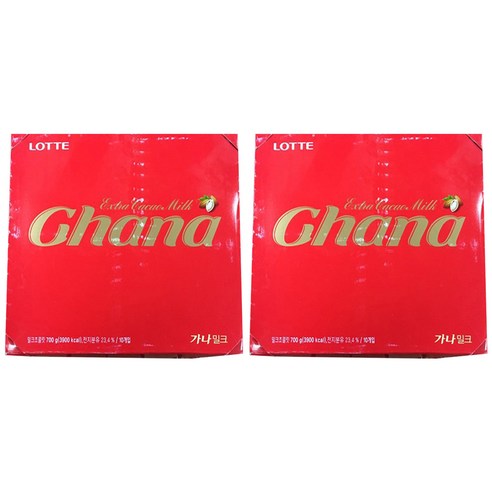 롯데제과 가나 밀크 초콜릿, 700g, 2개