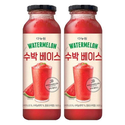 다농원 수박 베이스 음료, 600g, 2개