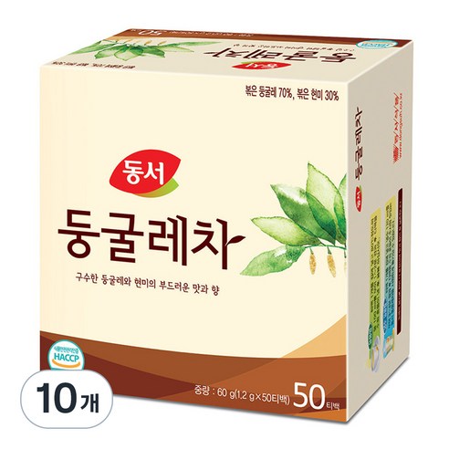 동서 둥굴레차 50t, 1.2g, 50개입, 10개