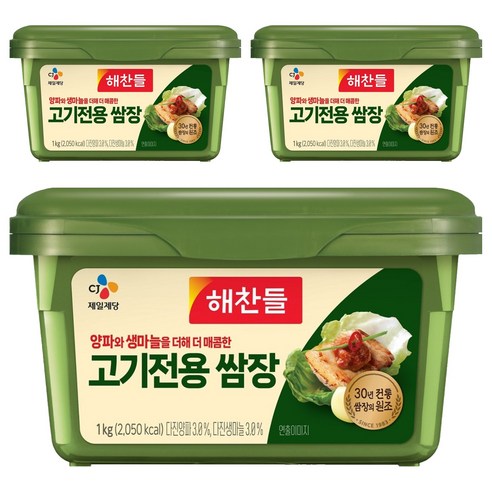 해찬들 고기 전용 쌈장, 1kg, 3개
