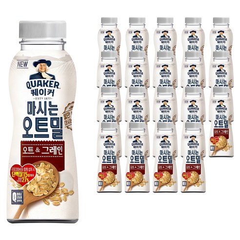 퀘이커 마시는 오트밀 오트&그레인, 50g, 20개 가루/조미료/오일