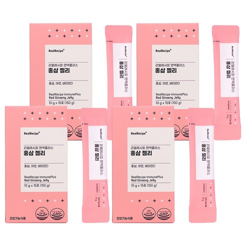 리얼레시피 어린이 면역플러스 홍삼 젤리, 150g, 4박스