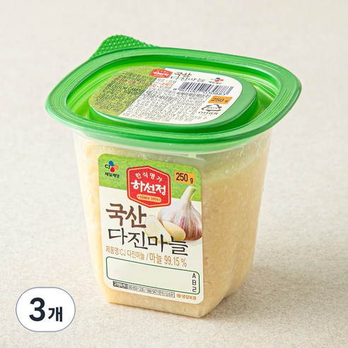 하선정 국산 다진마늘, 250g, 3개