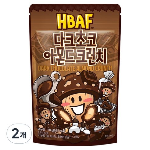 바프 다크초코 아몬드 크런치, 2개, 170g