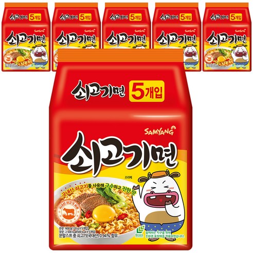 삼양식품 쇠고기면 5입, 30개