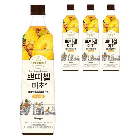 쁘띠첼 미초 파인애플 식초, 900ml, 4개