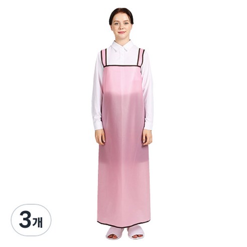 웰프런 메쉬 방수 앞치마 H형 대, 핑크, 3개