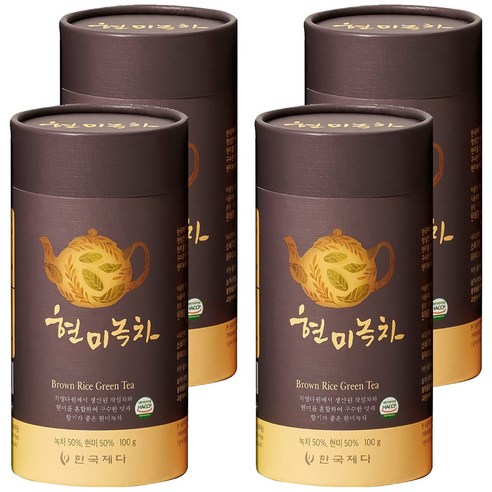 한국제다 현미녹차 지관 100g, 4개, 1개입