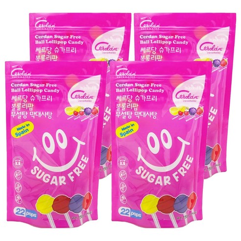 카라멜세르단 슈가프리 무설탕 볼롤리팝 막대사탕, 150g, 4개