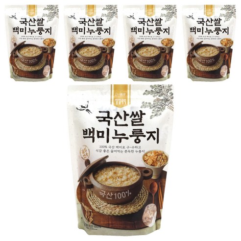 일일곡식 국산쌀 백미 누룽지, 5개, 1kg