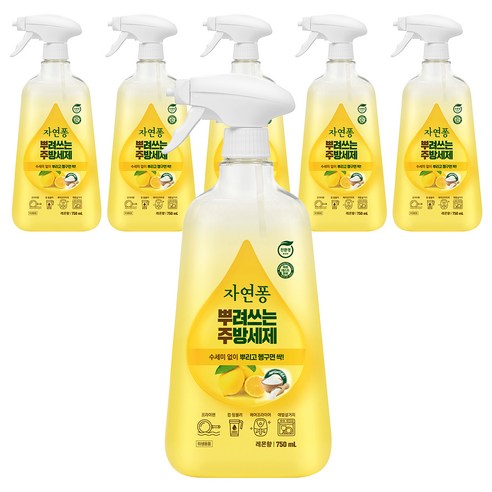 자연퐁 뿌려쓰는 주방세제 용기형 레몬향, 6개, 750ml