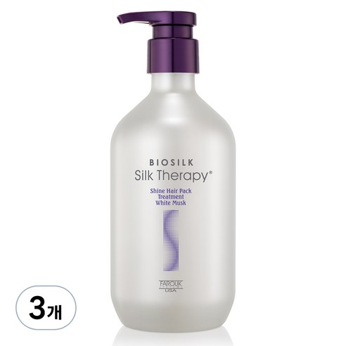 실크테라피 샤인 헤어팩 트리트먼트 화이트 머스크, 500ml, 3개