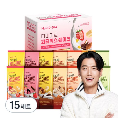 뉴트리디데이 다이어트 파티믹스 쉐이크 7종 세트, 350g, 15세트