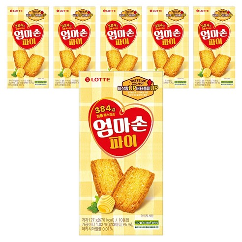 롯데웰푸드 엄마손파이, 127g, 6개