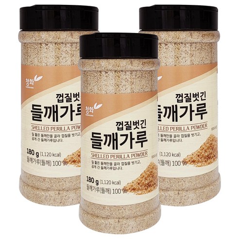 청화농산 껍질벗긴 들깨가루, 180g, 3개