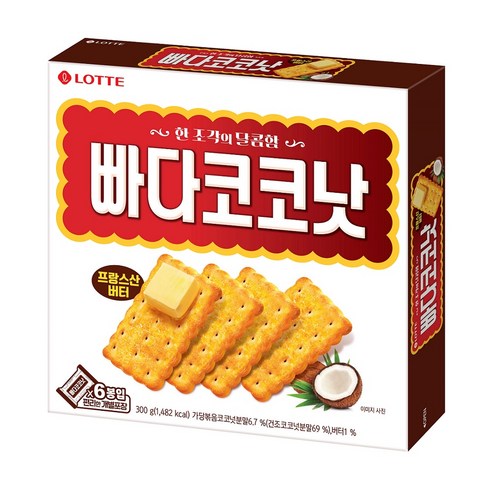 롯데제과 빠다코코낫 오리지날, 300g, 4개