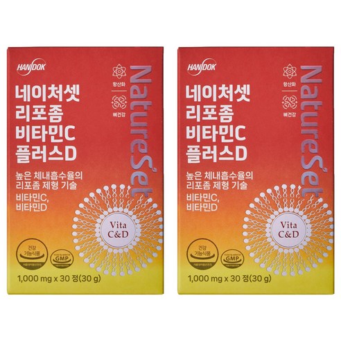 네이처셋 리포좀 비타민C 플러스D 30g, 30정, 2개