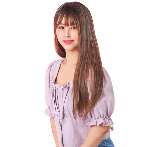 가발위드 투톤 스트레이트 컬러 헤어피스 5p + 트윙클 붙임머리 세트, 블랙스카이블루(피스), 랜덤발송(트윙클 붙임머리), 1세트