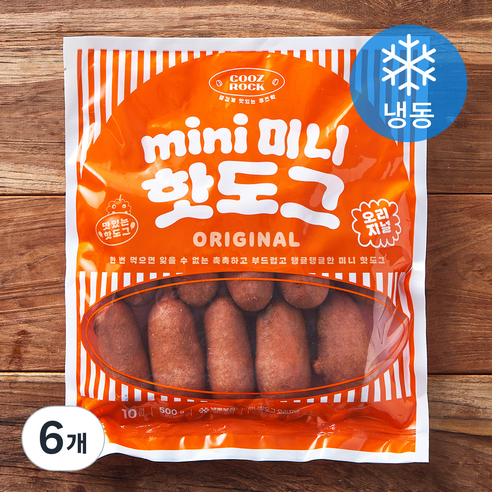 쿠즈락 미니핫도그 오리지널 (냉동), 50g, 10개입, 6개