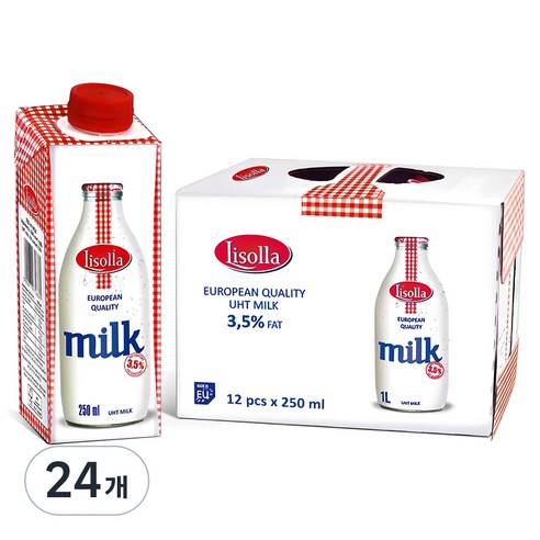 리솔라 멸균우유, 250ml, 24개