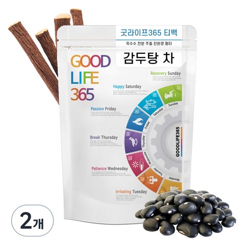 굿라이프365 감초 검은콩 서리태 감두차 삼각티백, 1.5g, 25개입, 2개