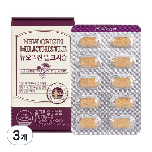 유한건강생활 뉴오리진 밀크씨슬 54g, 3개, 60정