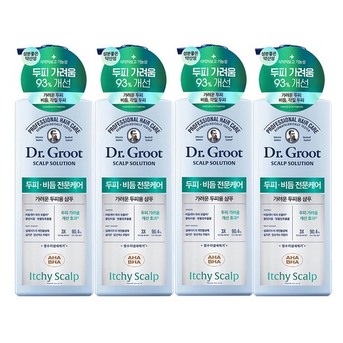 닥터그루트 스칼프 솔루션 가려운 두피용 샴푸, 700ml, 4개
