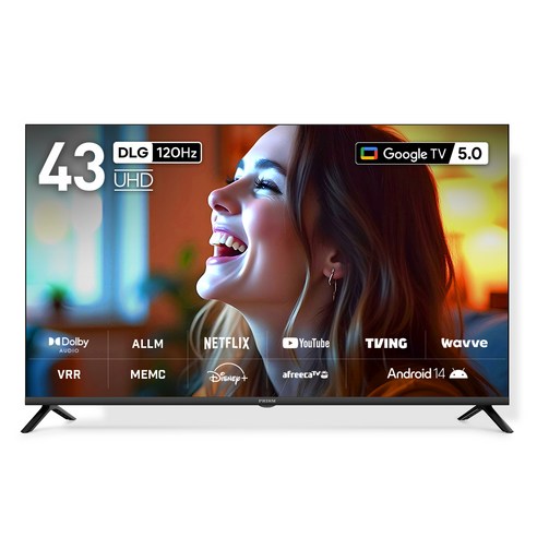 [10% 환급가전] 프리즘코리아 4K UHD 구글 5.0 AI DLG 120Hz 스마트TV