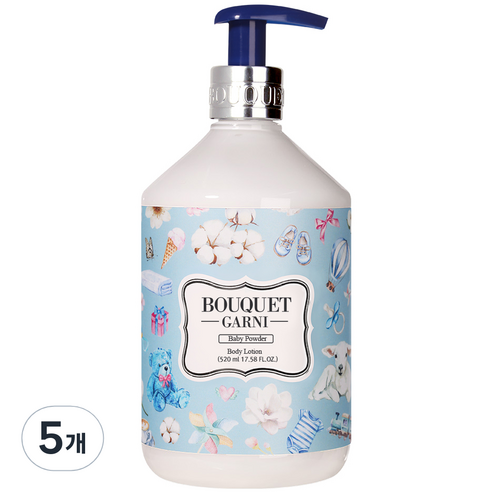 부케가르니 바디로션 베이비파우더, 520ml, 5개