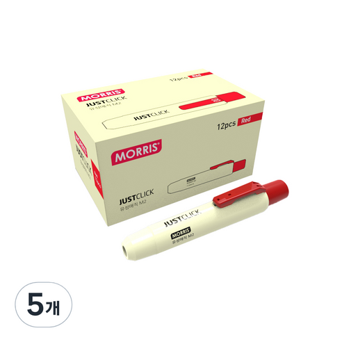 모리스 JUSTCLICK 유성매직 M2, 레드, 60개