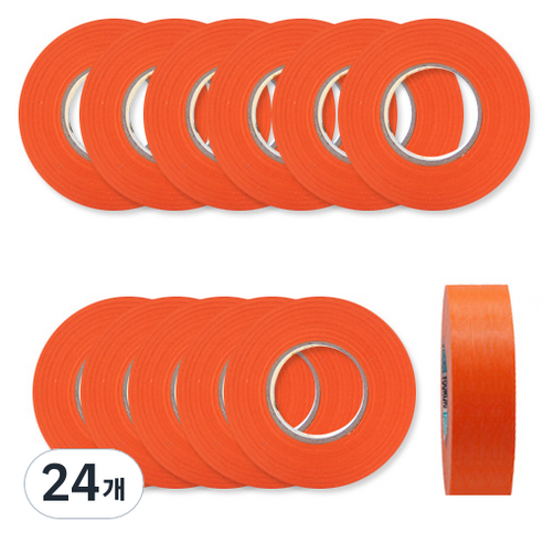 OON 마스킹테이프 빨간색 25mm, 24개