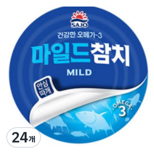 사조 마일드참치 안심따개 통조림, 100g, 24개