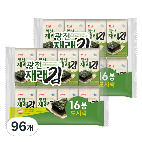삼육김 광천 재래김 도시락김, 4g, 96개