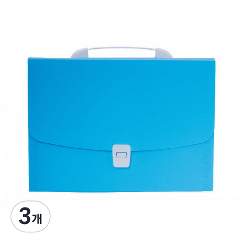 심플정리 아코디언파일 7칸 A4, 블루, 3개