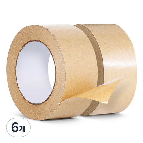 아뜰라임 크라프트 찢어쓰는 종이 포장 박스 테이프 48mm x 50m, 6개