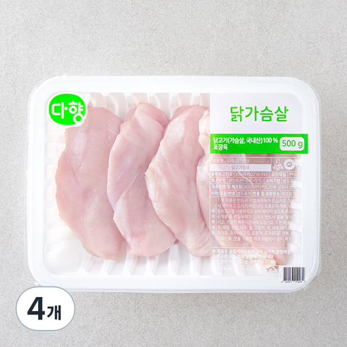 다향 닭가슴살 (냉장), 4개, 500g