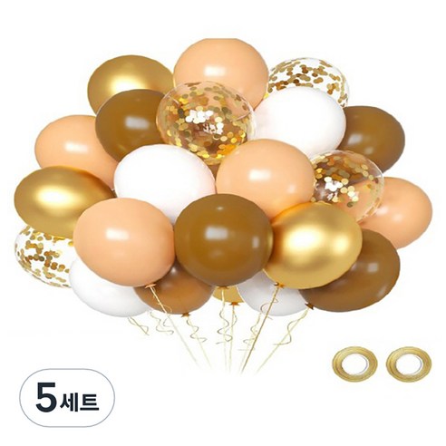 만들하비 컨페티 풍선 세트, 커피우유, 5세트