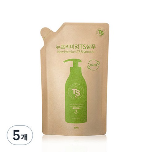 TS 뉴프리미엄 리필용 샴푸, 500g, 5개