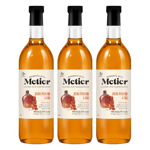메티에 리치카라멜향시럽, 3개, 750ml