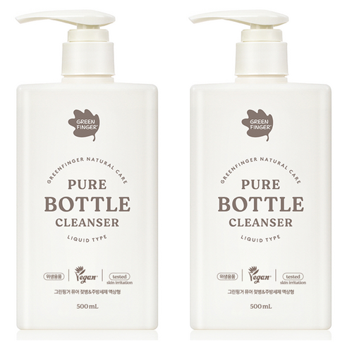 그린핑거 퓨어 젖병 앤 주방세제 액상형, 2개, 500ml